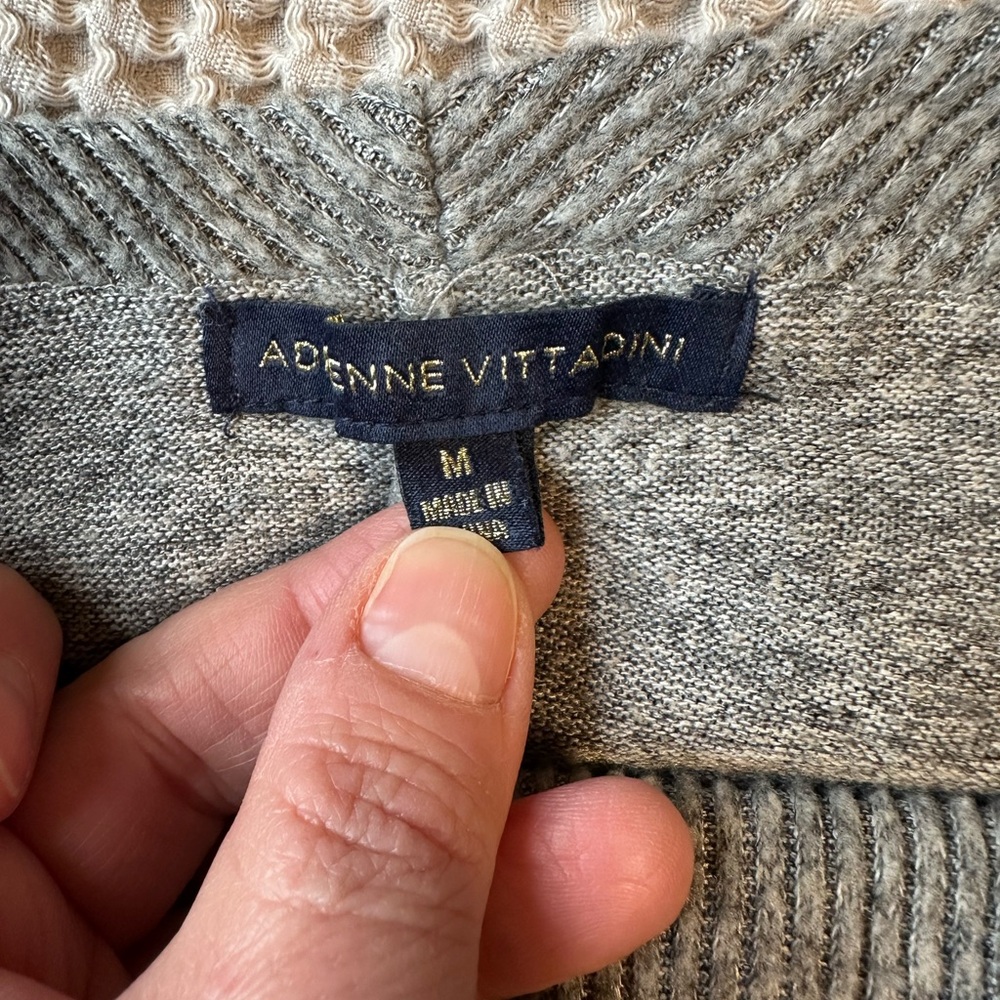 Adrienne Vittadini Cowl Neck Pullover Grey Sweater Cinch Bottom Size M Slouchy - Picture 3 of 7